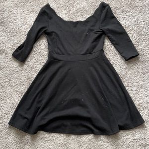 Scallop Neckline Black Dress